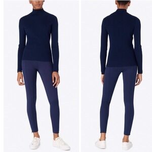 Tory Sport Navy Blue Tech Ponte Slim Fit Pintuck Pants Womens Size Small